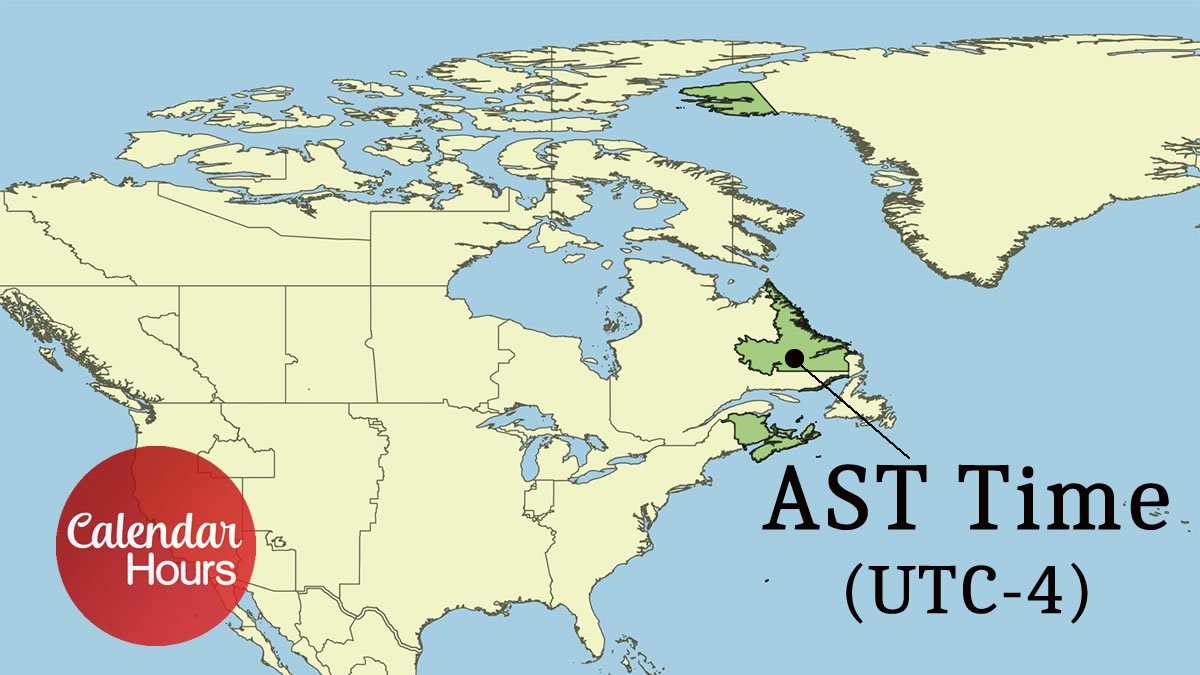 AST Time Zone Map