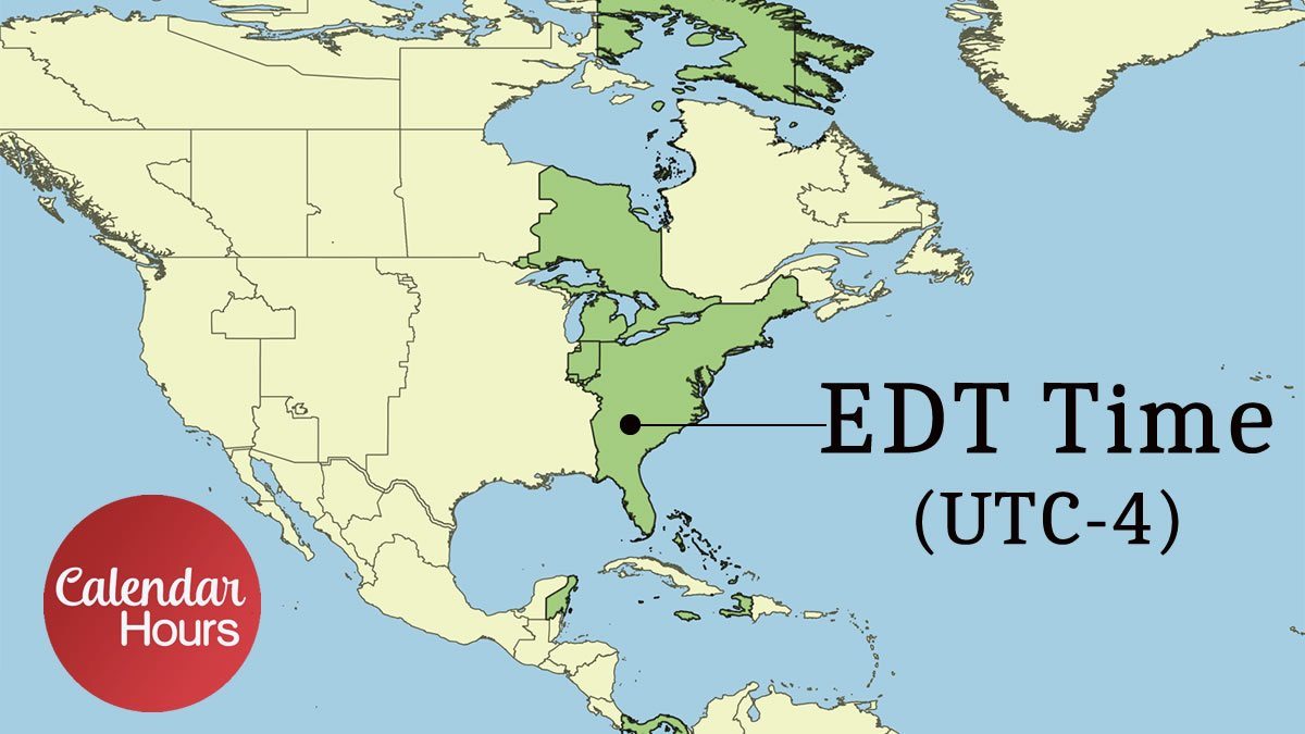 EDT Time Zone Map