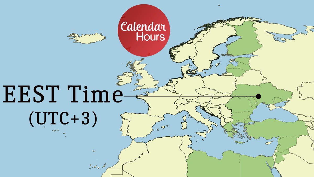 EEST Time Zone Map
