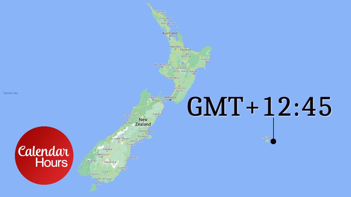 GMT+12:45 Time Zone Map