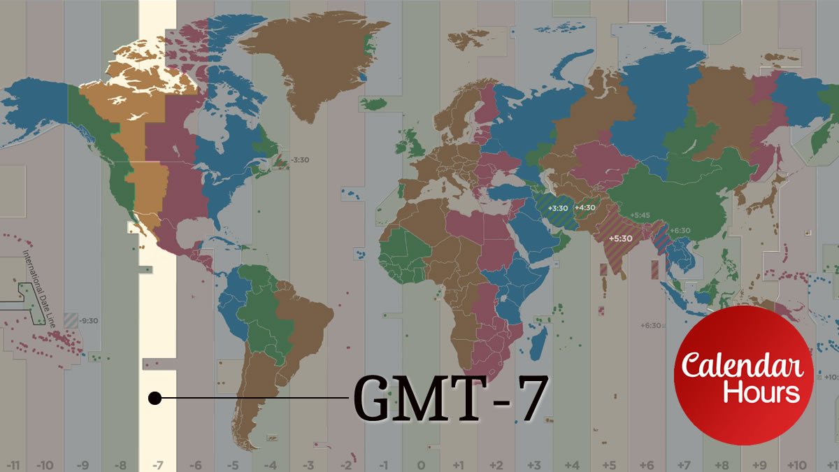 GMT-7 Time Zone Map