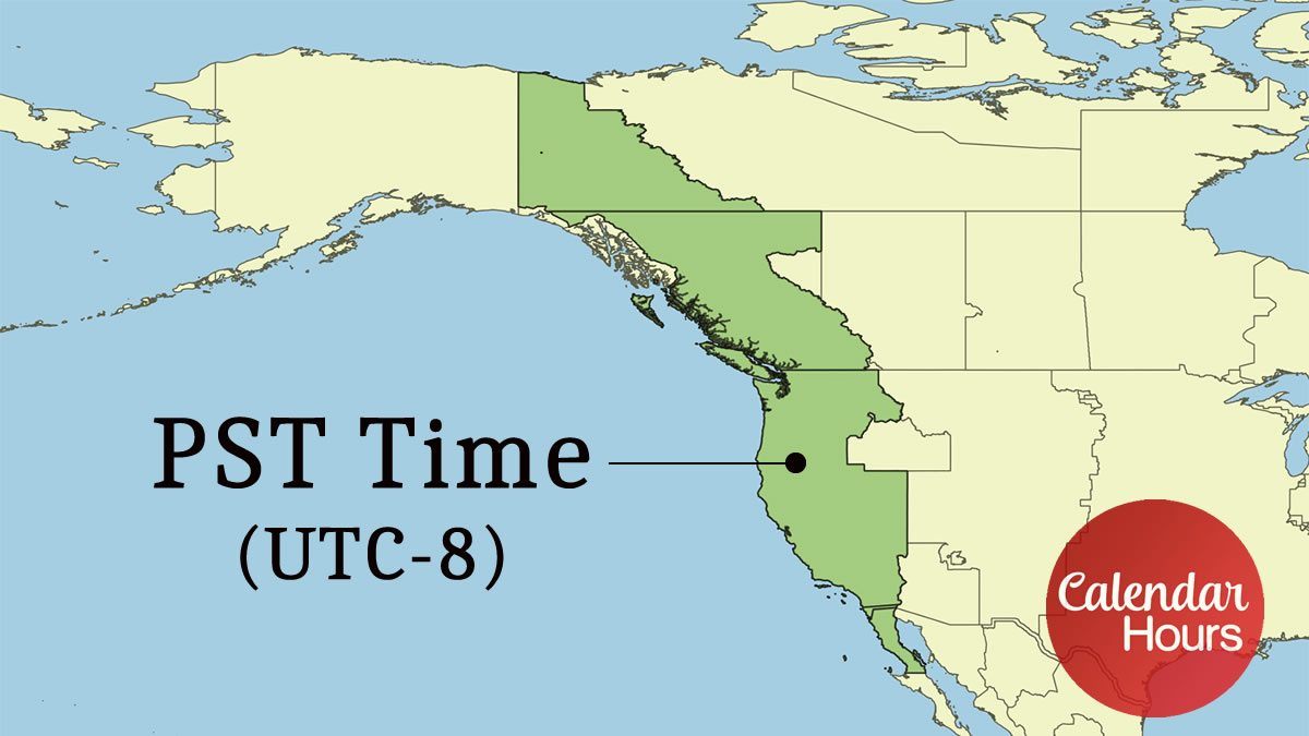 PST Time Zone Map