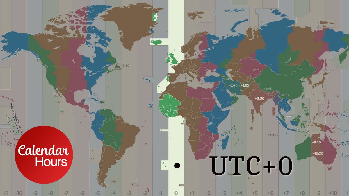 UTC+0 Time Zone Map