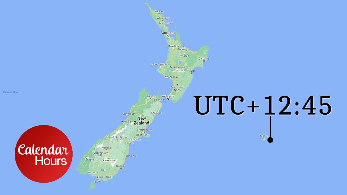 UTC+12:45 Time Zone Map