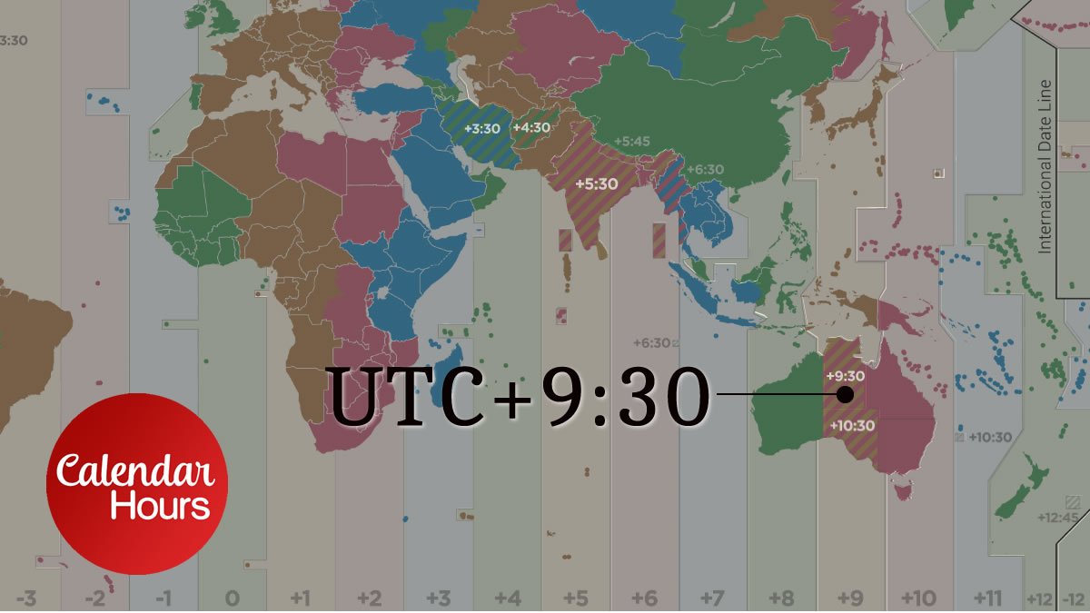 UTC+9:30 Time Zone Map