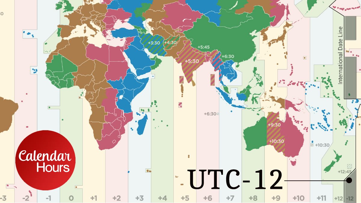 UTC-12 Time Zone Map