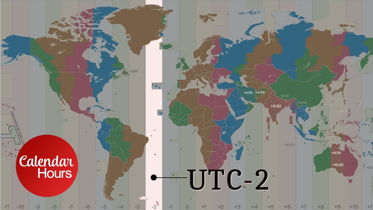 UTC-2 Time Zone Map