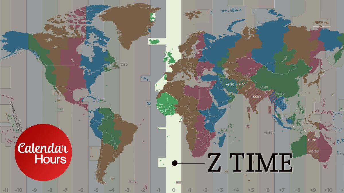 Zulu Time Zone Map